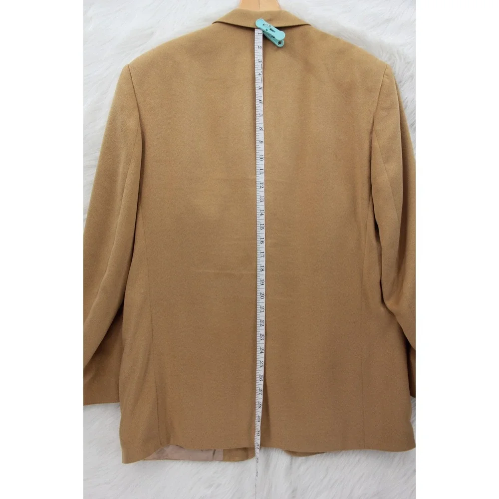 Chaps Ralph Lauren Tan Microfiber 3 Button Blazer Jacket 41R Preppy Old Money